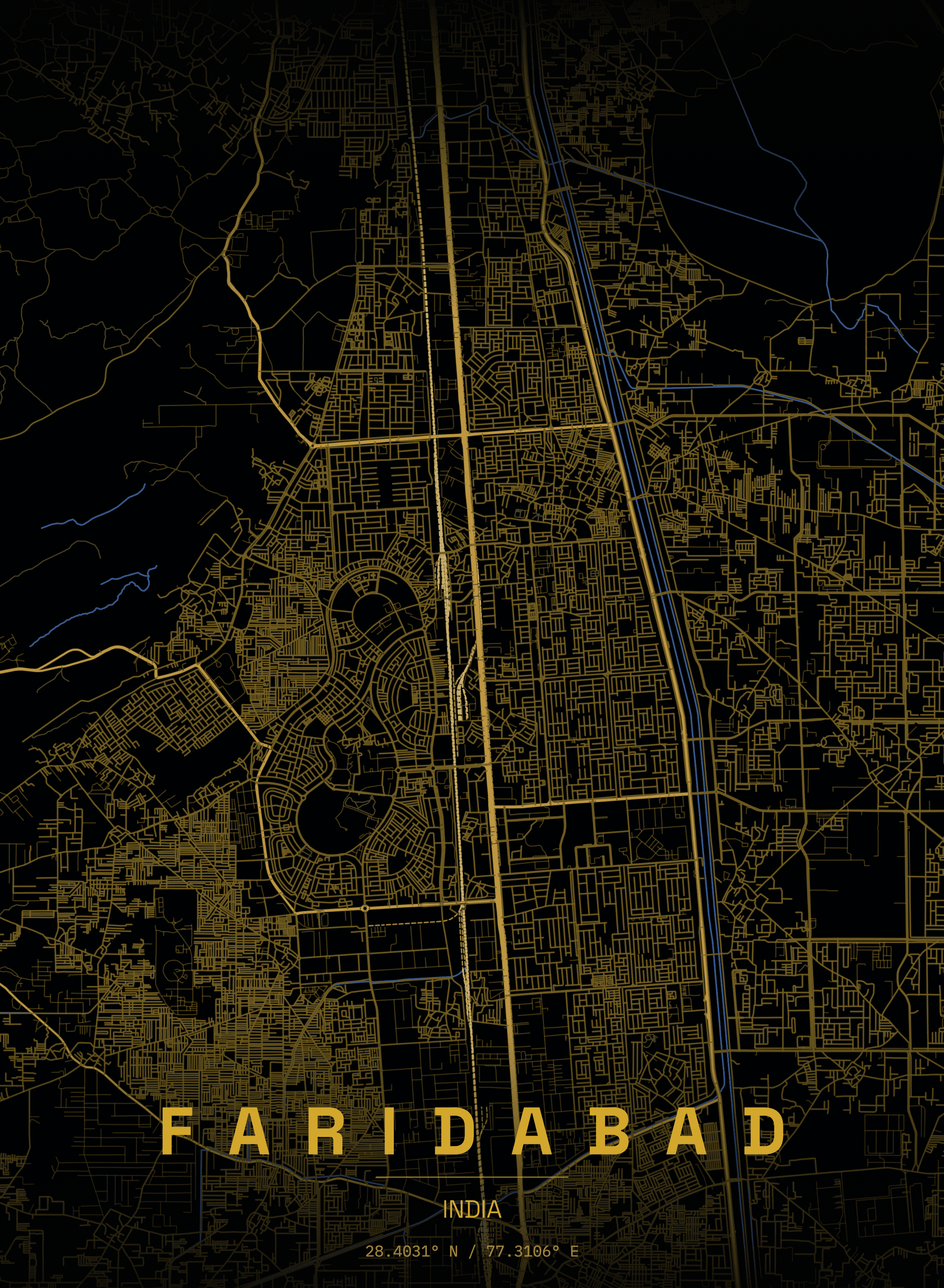 Map of Faridabad, Haryana